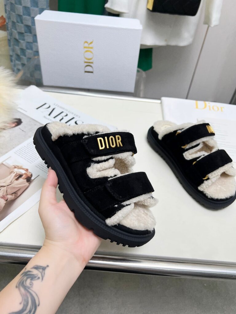 Dior Dioract Slide Suede Goatskin Black Kco105Sku S900 - Image 7
