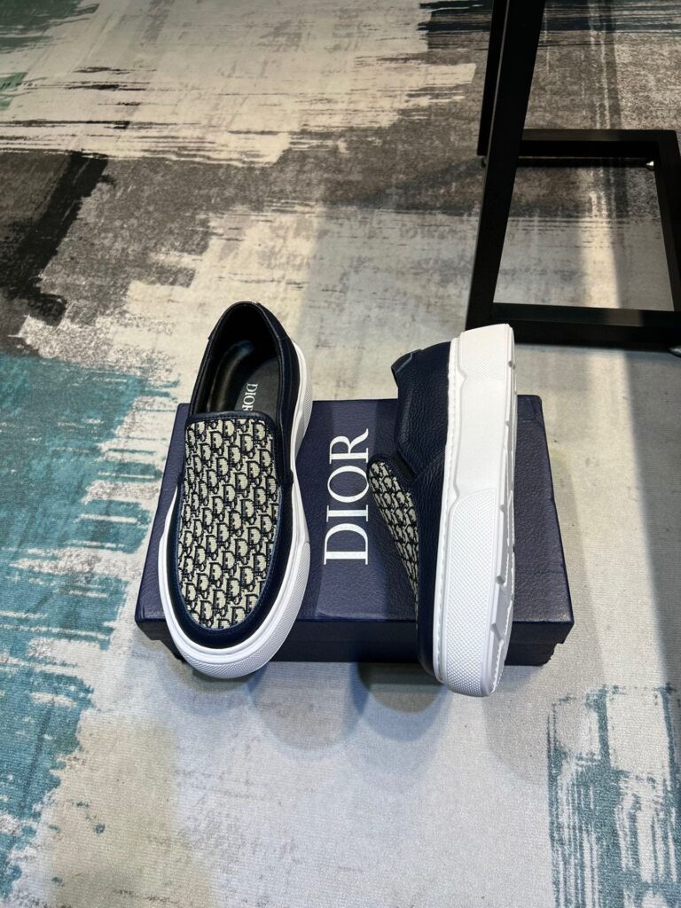 Dior Men's Slip On Leather And Calfskin Blue - Image 5