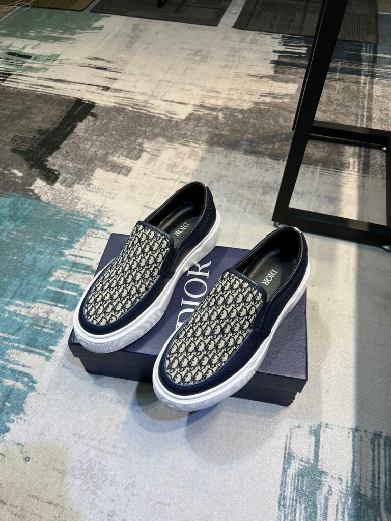 Dior Men's Slip On Leather And Calfskin Blue - Image 6