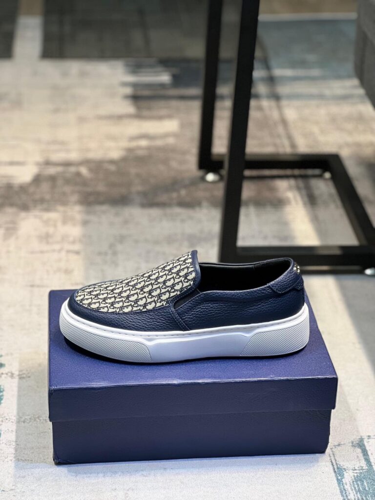 Dior Men's Slip On Leather And Calfskin Blue - Image 2