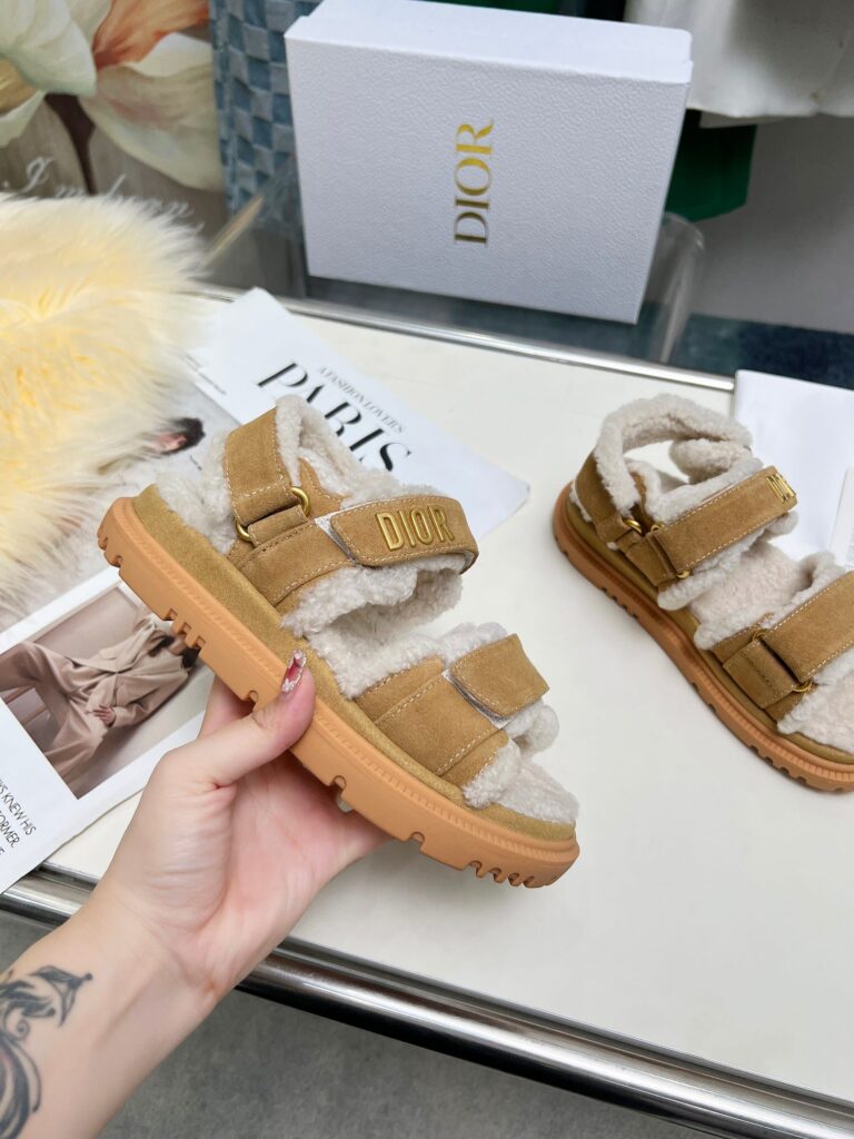 Dior Dioract Sandal Goat Suede Beige Kco106Sku S43M - Image 3