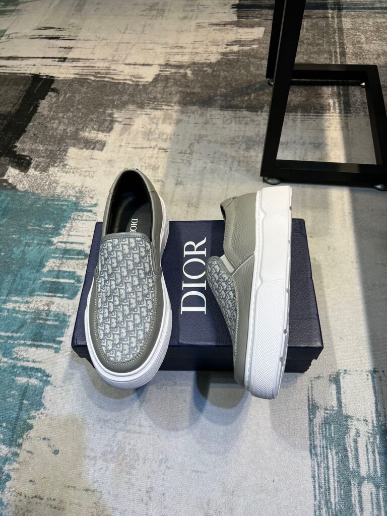 Dior Men's Slip On Leather And Calfskin Grey - Image 6