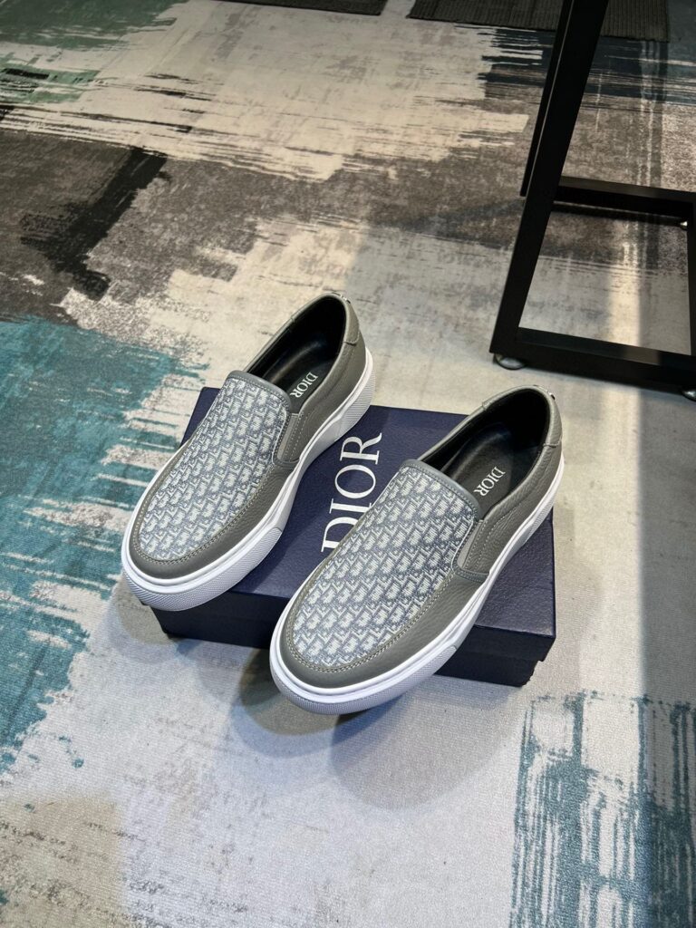 Dior Men's Slip On Leather And Calfskin Grey - Image 5