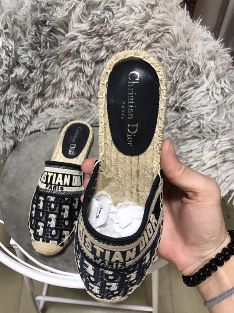 Dior Granville Oblique Espadrille Cotton Flats In Black - Image 7