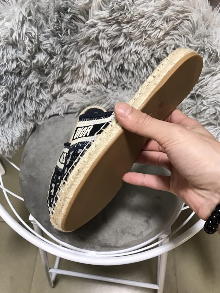 Dior Granville Oblique Espadrille Cotton Flats In Black - Image 6