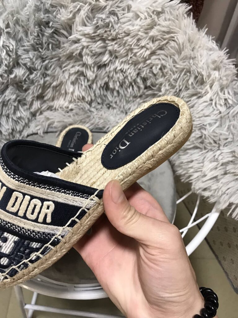 Dior Granville Oblique Espadrille Cotton Flats In Black - Image 5