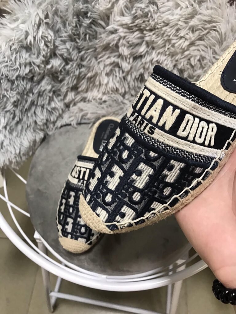 Dior Granville Oblique Espadrille Cotton Flats In Black - Image 4