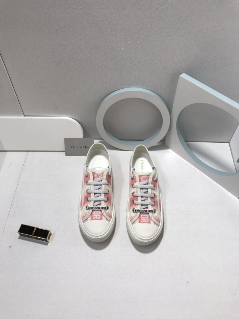 Dior Walk'N'Dior Sneakers D-Stripes Embroidered Cotton Pink - Image 8