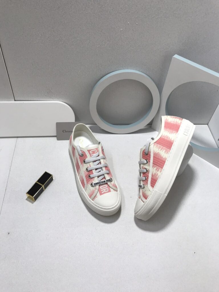 Dior Walk'N'Dior Sneakers D-Stripes Embroidered Cotton Pink - Image 5