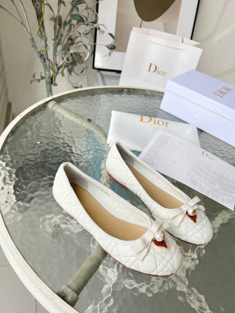 Dior Dioramour Ballet Flat White Kdb918Cqc S03W - Image 5