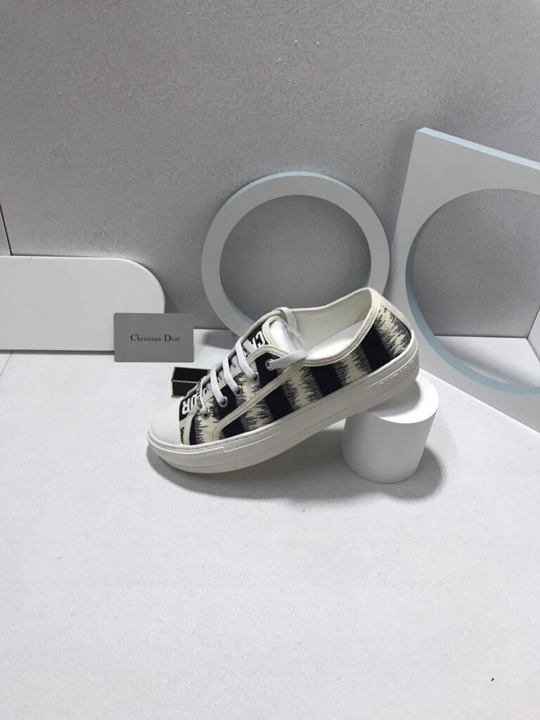 Dior Walk'N'Dior Sneakers D-Stripes Embroidered Cotton Black - Image 8