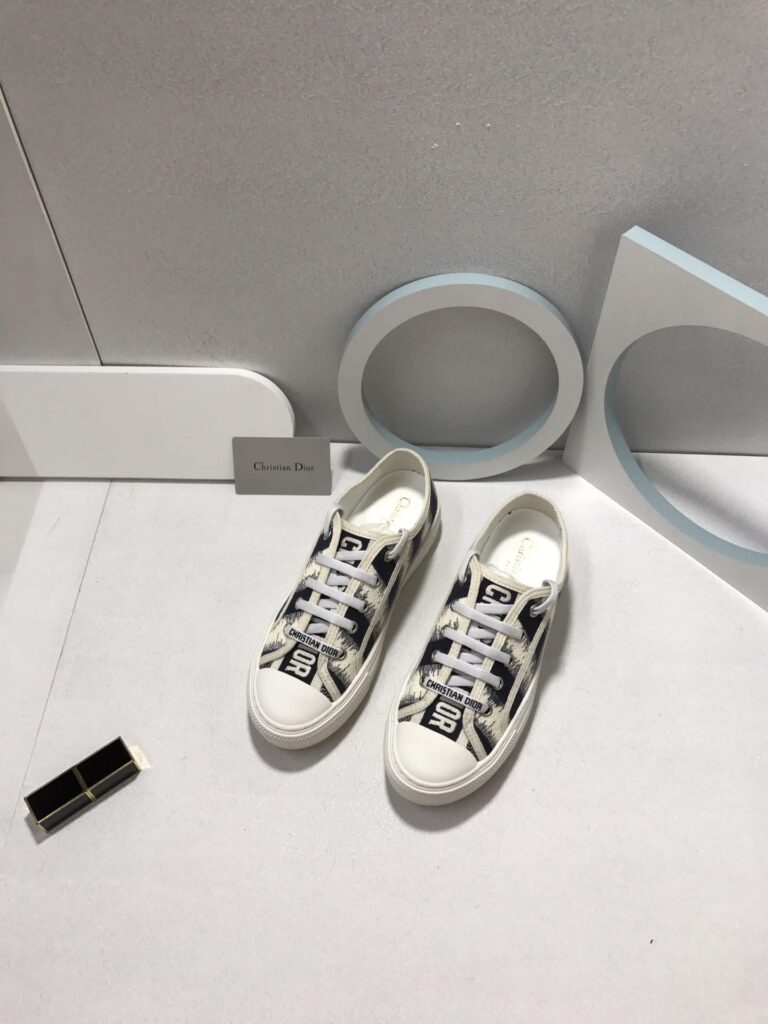 Dior Walk'N'Dior Sneakers D-Stripes Embroidered Cotton Black - Image 3