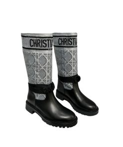 Dior D Major Boot Calfskin Black And Grey