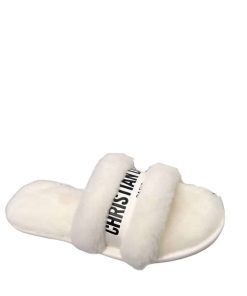 Dior Shearling Slides White