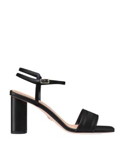 Dior Dway Heeled Sandal Embroidered Satin And Lambskin Black Kdq896Etl S900