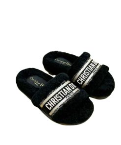 Dior Shearling Slide Black