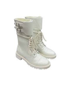 Dior D Trap Ankle Boot White