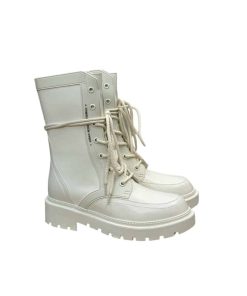 Dior D Trap Ankle Boot White