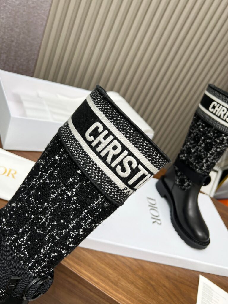 Dior D Major Boot Calfskin And Cannage Tweed Black And White Kci981Cwy S17X - Image 3