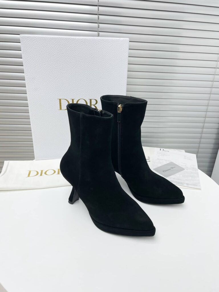 Dior Suede Leather Ankle Boots Black - Image 4