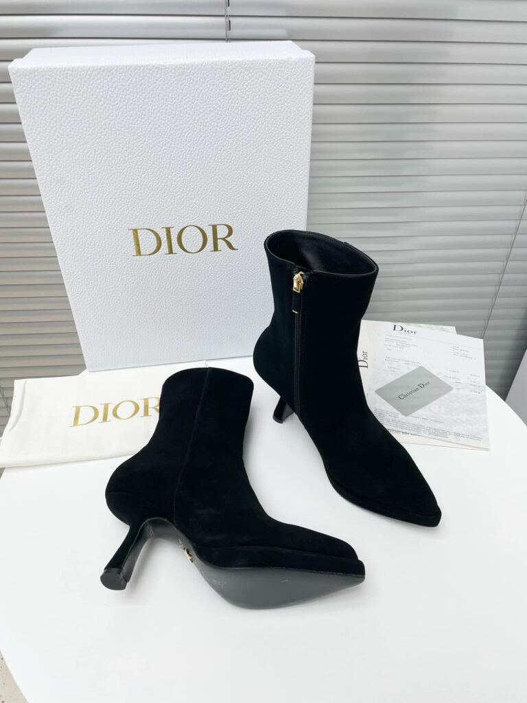 Dior Suede Leather Ankle Boots Black - Image 5