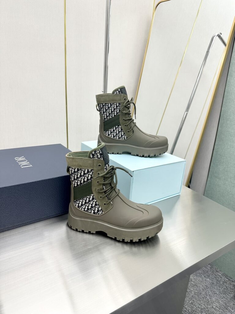 Dior Garden Lace Up Boot Green - Image 4