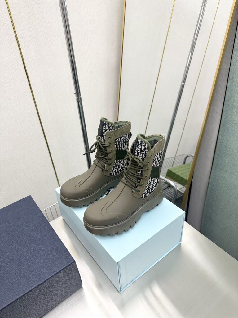 Dior Garden Lace Up Boot Green - Image 7