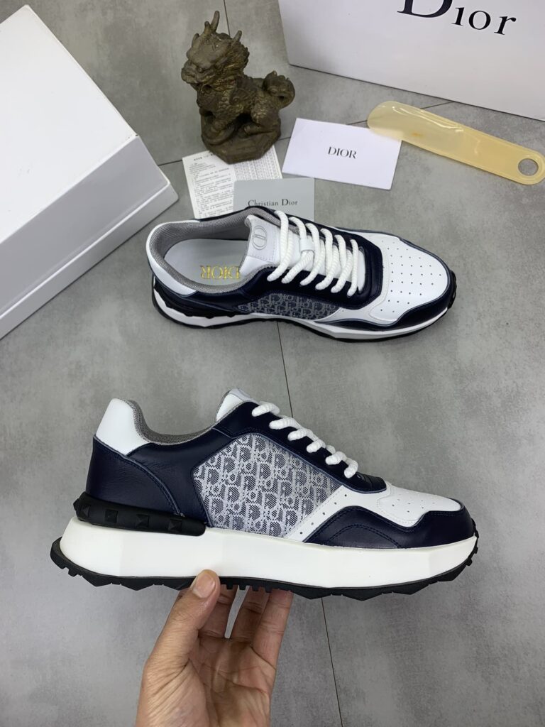 Dior Runner Sneaker Smooth Calfskin Cd Pattern Black And White - Image 7