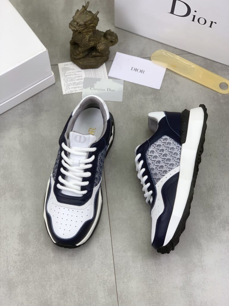 Dior Runner Sneaker Smooth Calfskin Cd Pattern Black And White - Image 6