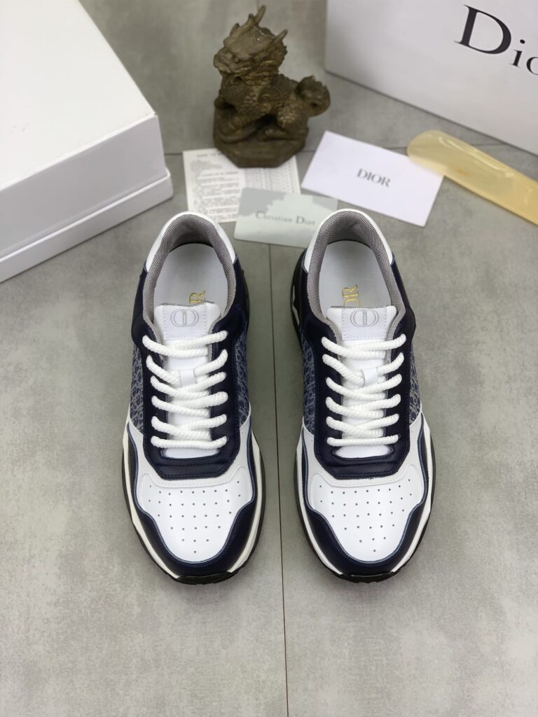 Dior Runner Sneaker Smooth Calfskin Cd Pattern Black And White - Image 8