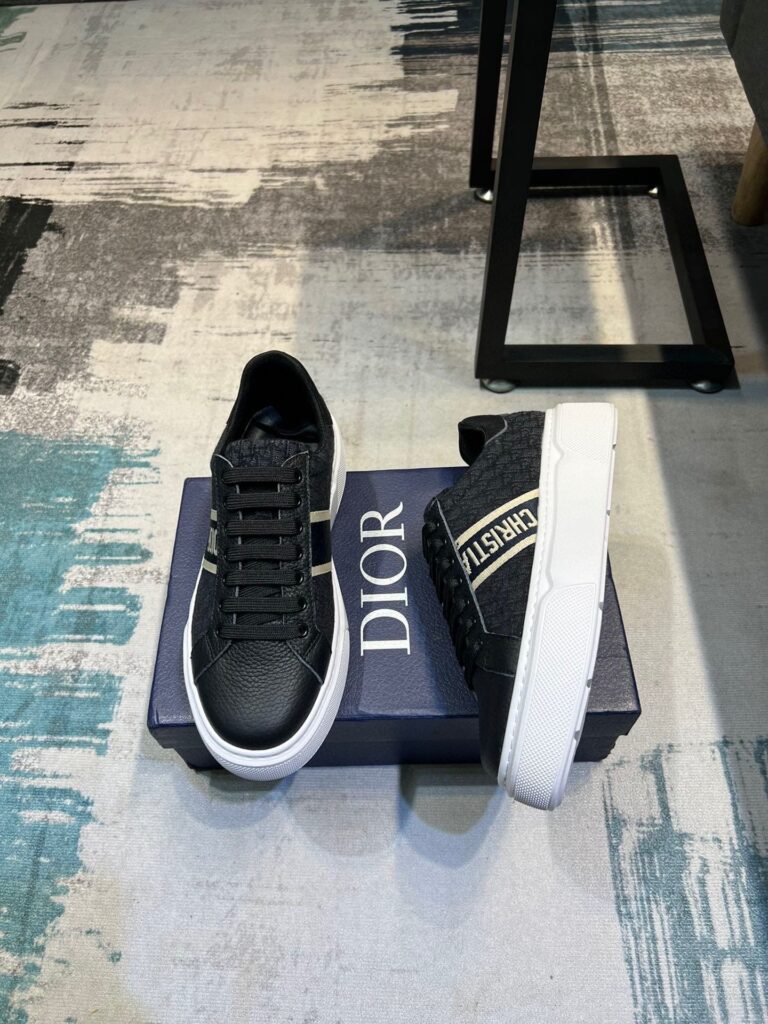 Dior Men'S Sneakers Cd Embroidered Canvas Low Black - Image 8