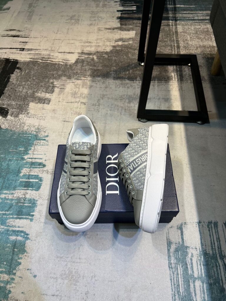 Dior Men'S Sneakers Cd Embroidered Canvas Low Grey - Image 8