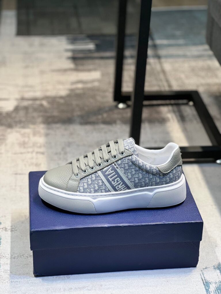 Dior Men'S Sneakers Cd Embroidered Canvas Low Grey - Image 6