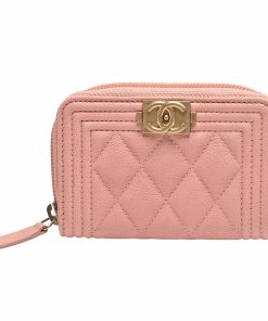 Chanel Boy Logo Cc Pink Gold