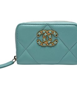 Chanel Cc Logo Wallet Turquoise 16.5Cm