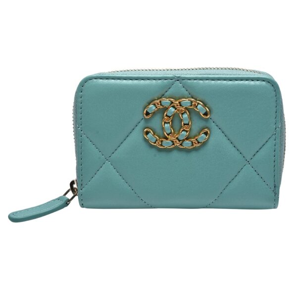 Chanel Cc Logo Wallet Turquoise 16.5Cm