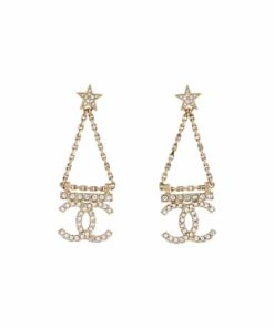 Chanel Star Strass Drop Earrings