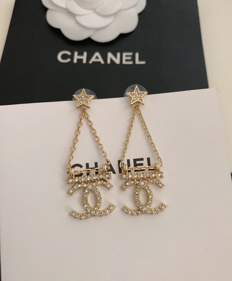 Chanel Star Strass Drop Earrings - Image 5