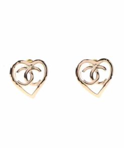 Chanel Metal Cc Heart Coco In Love Earrings Gold