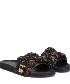 Fendi Ff Tan Slides