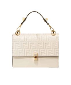 Fendi Logo Embossed Kan I White 24Cm