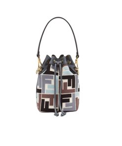 Fendi Mon Tresor Multicolor Canvas Mini Bag With Ff Embroidery 22Cm 8Bs010Arc3F1Opk