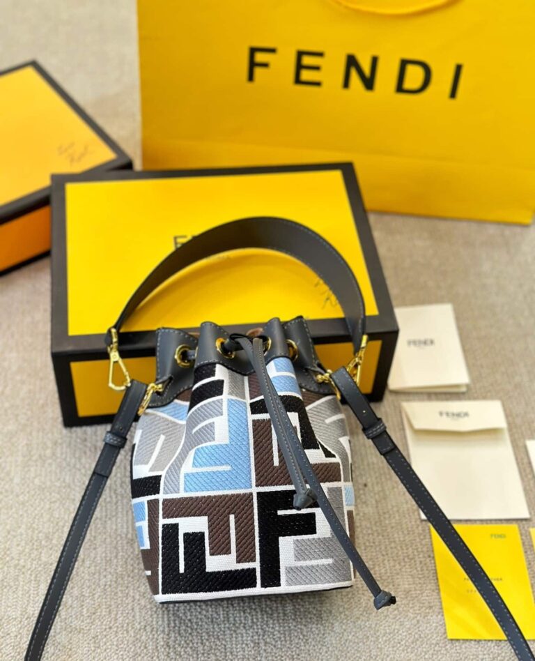 Fendi Mon Tresor Multicolor Canvas Mini Bag With Ff Embroidery 22Cm 8Bs010Arc3F1Opk - Image 2