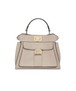 Fendi Peekaboo Mini Bag Leather Bag With Baguette Pocket Beige 23Cm 8Bn244Amcxf0E65