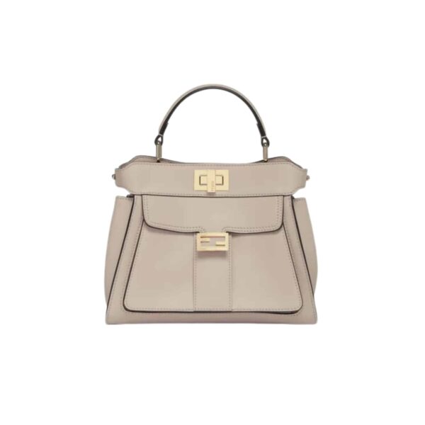 Fendi Peekaboo Mini Bag Leather Bag With Baguette Pocket Beige 23Cm 8Bn244Amcxf0E65