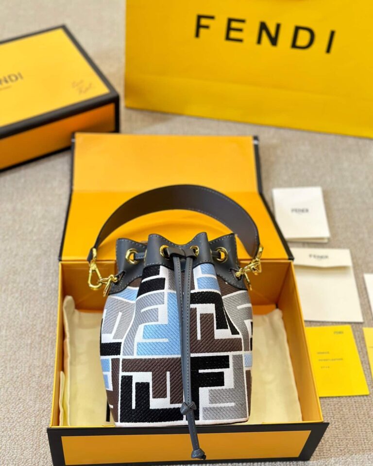 Fendi Mon Tresor Multicolor Canvas Mini Bag With Ff Embroidery 22Cm 8Bs010Arc3F1Opk - Image 5