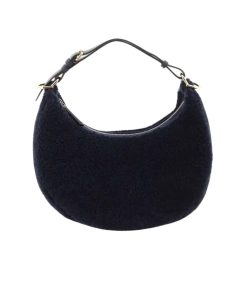Fendi Shearling Fendigraphy Hobo Bag Black 28Cm