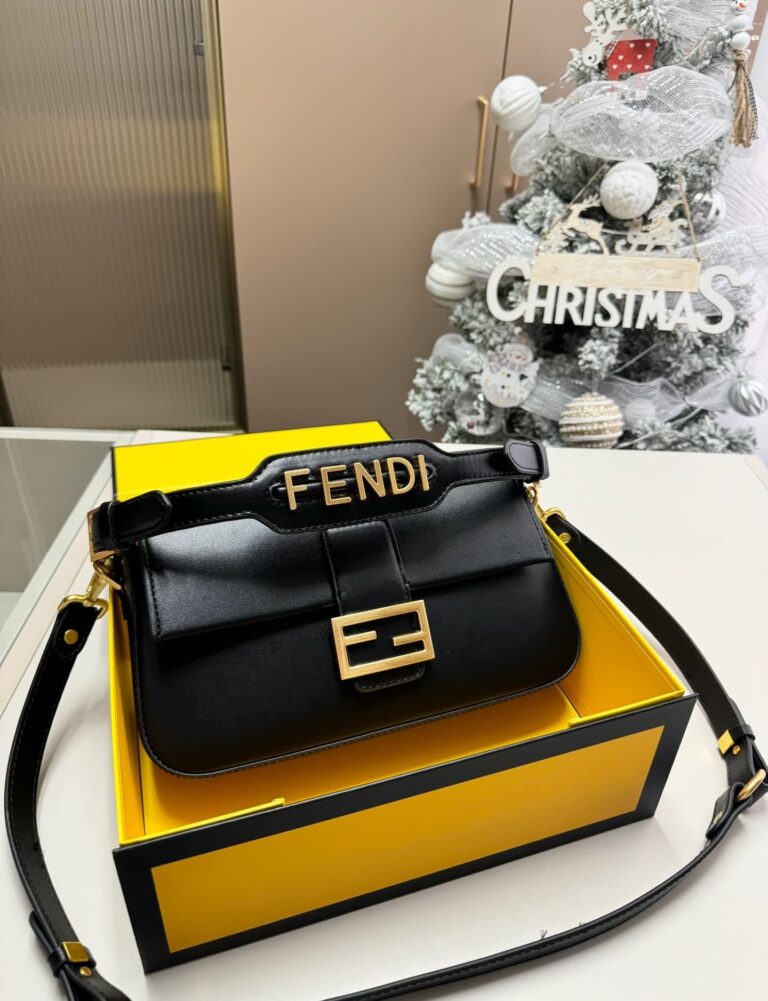 Fendi Baguette Bag Black Leather 25Cm 8Br822Apg6F1Cfj - Image 3