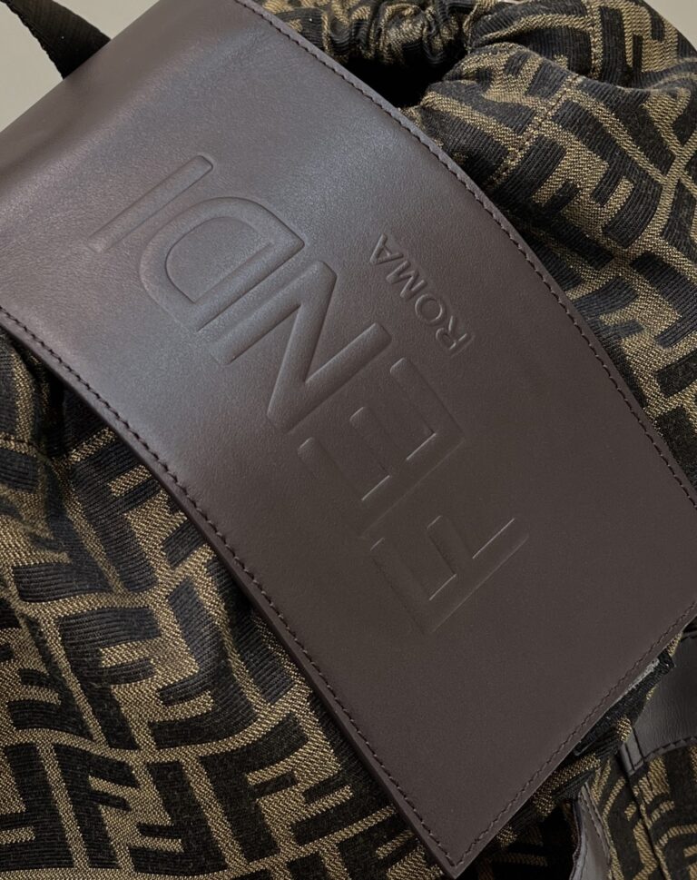 Fendi Drawstring Ff Jacquard Fabric Backpack 7Vz056Ag0Mf19Kw - Image 8