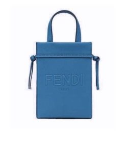 Fendi Go To Shopper Mini Blue Leather Bag 25Cm 7Va584Amacf1Kad